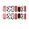 Full Wrap Gradient Nail Polish Stickers, Tartan Snowflake Leopard Print Self-Adhesive Glitter Powder Gel Nail Art Decals, for Nail Tips Decorations, Colorful, 24x8mm, 14pcs/sheet