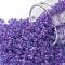 TOHO Round Seed Beads, Japanese Seed Beads, (252FM) Purple Lined Aqua Matte, 11/0, 2.2mm, Hole: 0.8mm, about 5555pcs/50g