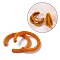 Flocky Acrylic Beads, Letter C Shape, Dark Orange, 56x53.8x6.7mm, Hole: 1.4mm, Inner Diameter: 43.7mm