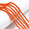 Glass Beads Strands, Faceted, Rondelle, Dark Orange, 3.5~3.8x3mm, Hole: 0.4mm, about 113~115pcs/strand, 32~33cm