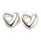 Alloy Pendants, Heart, Platinum, 16x17x5mm, Hole: 6.5x7mm