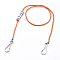 Polyester & Spandex Cord Ropes Eyeglasses Chains, Neck Strap for Eyeglasses, with Cube Acrylic Beads, Iron Coil Cord Ends and Keychain Clasp, Word Love, Dark Orange, 23.62 inch(60cm)