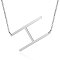 Non-Tarnish 201 Stainless Steel Initial Pendants Necklaces, with Cable Chains, Letter, Letter.H, 17.3~18.3 inch(44~46.5cm)x1.5mm, LetterH: 37.5x20x1mm