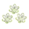 Transparent Acrylic Bead Caps, Lotus Flower Beads, Light Green, 23.5x21x6.5mm, Hole: 2mm, 462pcs/500g