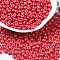 Baking Paint Luster Glass Seed Beads, Donut, Red, 4x2.5mm, Hole: 1mm, 6205pcs/pound