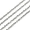 Tarnish Resistant 304 Stainless Steel Cable Chains, Soldered, Flat Oval, Stainless Steel Color, 2.5x2x0.5mm