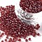 Glass Seed Beads, Trans. Colours Lustered, Round, Crimson, 3mm, Hole: 1mm, about 1111pcs/50g, 50g/bag, 18bags/2pounds