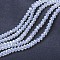 Electroplate Glass Beads Strands, Imitation Jade Beads, AB Color Plated, Faceted, Rondelle, Mint Cream, 4x3mm, Hole: 0.4mm, about 113~115pcs/strand, 41~42cm