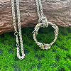 Vintage Alloy Viking Dragon Ring Pendant Necklaces for Men WG083D8-01-2