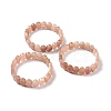 Natural Strawberry Quartz Oval Beaded Stretch Bracelet G-E010-01M-2