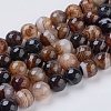 Natural Striped Agate/Banded Agate Beads Strands G-G581-8mm-11-1