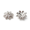 Brass Micro Pave Clear Cubic Zirconia Bead Caps KK-G420-31P-2