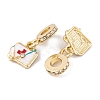 Rack Plating Alloy Crystal Rhinestone European Dangle Charms FIND-C055-24G-2