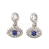Rack Plating Alloy Crystal & Capri Blue Rhinestone European Dangle Charms FIND-C055-17P-1
