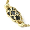 Natural Black Obsidian Bullet Link Bracelet BJEW-JB09563-01-2