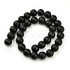 Synthetic Black Stone Beads Strands X-G508-3-2