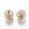 Brass Cubic Zirconia Beads ZIRC-F001-15G-2