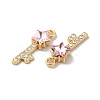 Rack Plating Alloy Rhinestone Pendants PALLOY-O106-12G-02-2