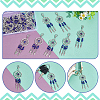 24Pcs Woven Net/Web with Feather Tibetan Style Alloy Pendant Decorations HJEW-NB0001-94-4