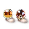 Two Tone UV Plating Rainbow Iridescent Acrylic Beads TACR-D010-03B-09-3