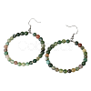 Fashionable Natural Indian Agate Hoop Earrings for Women KJ9273-8-1