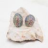 Alloy Rhinestone Half Round Stud Earrings FS-WGCEA49-16-1