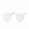 925 Sterling Silver Round Flat Pad Stud Earring Findings STER-T002-201S-1