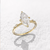 Brass Pave Cubic Zirconia Finger Rings FS-WG1A7FF-08-1