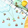 12Pcs 12 Styles Brass Micro Pave Cubic Zirconia Pendants KK-CJ0004-30-6