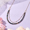 6mm Round Natural Indian Agate Beaded Lariat Necklaces NJEW-JN04964-2