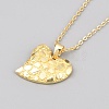 Valentine's Day Brass Textured Heart Pendant Cable Chain Necklaces for Women NJEW-WH0020-86B-1