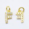 Brass Micro Pave Grade AAA Cubic Zirconia Charms ZIRC-P067-11G-F-NR-1