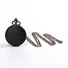 Flat Round Alloy Quartz Pocket Watches WACH-N039-04B-B-4