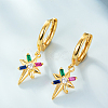 Star 925 Sterling Silver Dangle Hoop Earrings TP2012-2-2