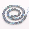 Round Synthetic Frosted Moonstone Beads Strands G-M209-01-2