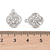 Brass Charms with Clear Glass KK-N254-57P-3