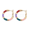 PVD Vacuum Plating 201 Stainless Steel Enamel Hoop Earrings for Women EJEW-B016-33E-4