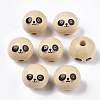 Natural Wood European Beads WOOD-S055-16B-1