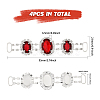 4Pcs Silver Plated Brass Rhinestone Connector Charms RB-CA0001-05A-2