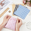 4Pcs 4 Colors Tartan Linen Storage Bags ABAG-CY0001-08-3