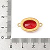 304 Stainless Steel Cubic Zirconia Oval Connector Charms STAS-P380-78G-01-3