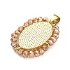 Brass with Glass Pendants KK-G472-02G-02-2