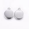 Tarnish Resistant 304 Stainless Steel Pendant Cabochon Settings STAS-T008-128-1