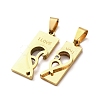 304 Stainless Steel Rhinestone Split Pendants STAS-F368-19G-2
