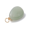 Copper Wire Wrapped Natural Green Aventurine & Natural Cultured Freshwater Pearl Beads Pendants PALLOY-JF03645-02-4