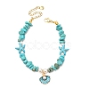Synthetic Turquoise Chips & Starfish & Shell Pearl Beads Bracelets BJEW-JB12413-03-2