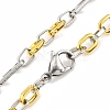 201 Stainless Steel Oval Links Chain Necklace NJEW-F22-39G-GP-2
