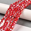 Opaque Solid Color Electroplate Glass Beads Strands X1-GLAA-F029-P4mm-A02-4