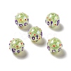 AB Color Transparent Crackle Acrylic Round Beads OACR-A013-04A-2