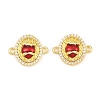Brass Micro Pave Clear Cubic Zirconia Connector Charms CU-CBA5CB0-17G-1